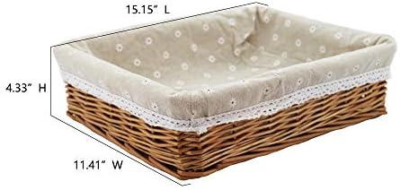 Kingwillow Rectangular Wicker Storage Basket - Natural