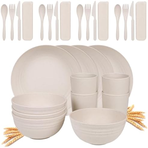 Idealic Wheat Straw Dinnerware Set 28-Piece