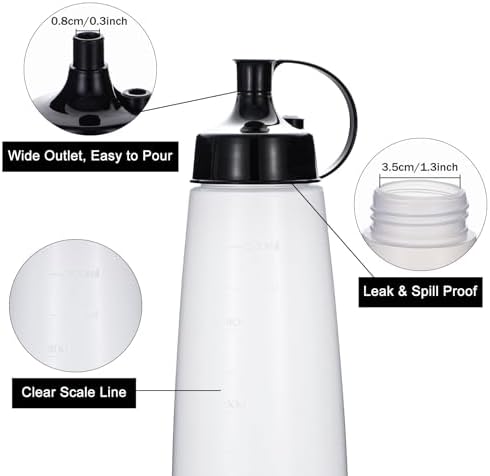 Uceoo Squeeze Bottles Wide Mouth Pack of 2 1