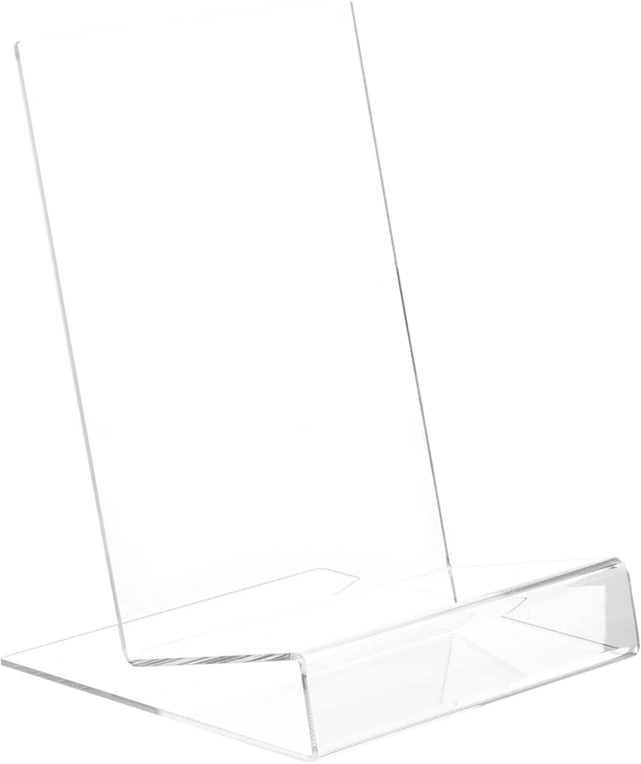 SEWACC Acrylic Book Display Stand Transparent L-Shaped Cookbook Holder