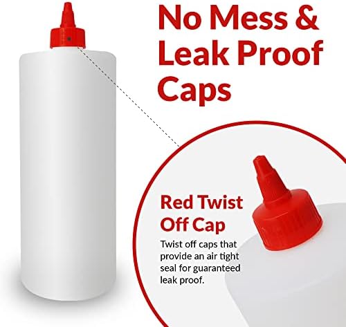 Reli 32 oz Clear Condiment Squeeze Bottles 4 Pack