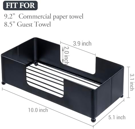 MyGift Modern Matte Black Metal Paper Towel Holder