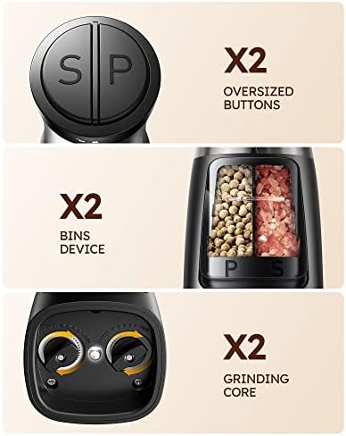 SANGCON 2 in 1 Electric Salt Pepper Mill Set
