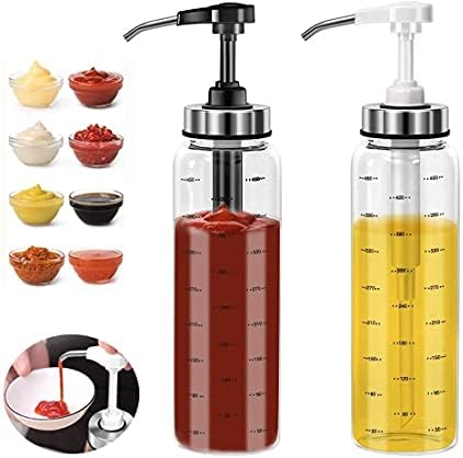 GERUSE Sauce Squeeze Bottle Set 2 Pack 17 Oz No Drip