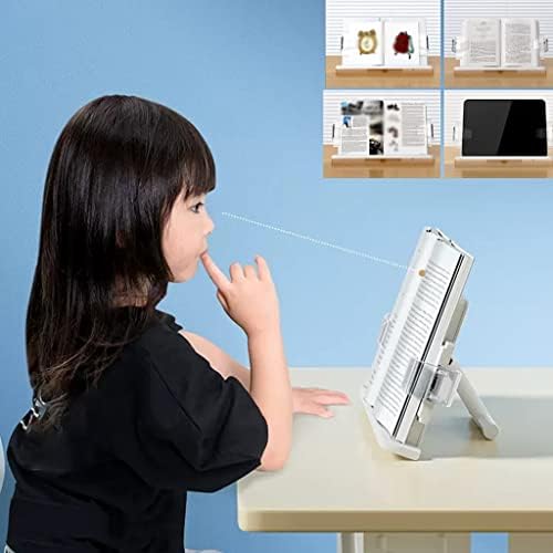 White Adjustable Book Stand for Reading and Writing
