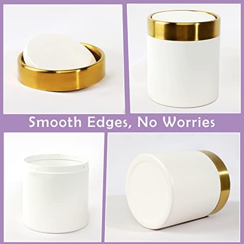 Mini Trash Can with Lid 15L White