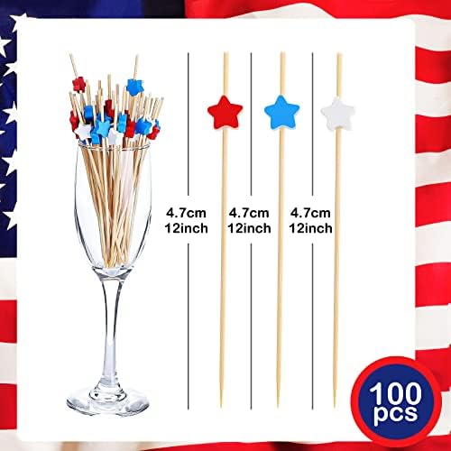 160 Pieces 4th of July Cocktail Picks with US Flag Paper Umbrellas 1