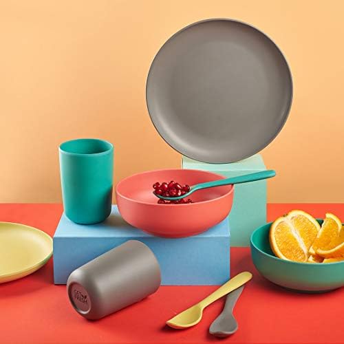 GET FRESH Bamboo Kids Plates 4-Pack Set