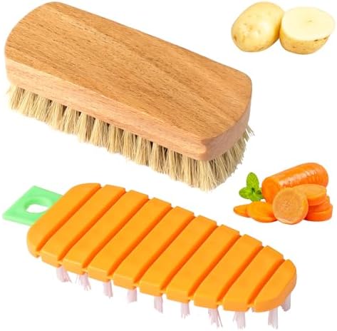 SXoonKing Vegetable Brush Set 2PCS Cleaning Tools for Potatoes Carrots Fruits