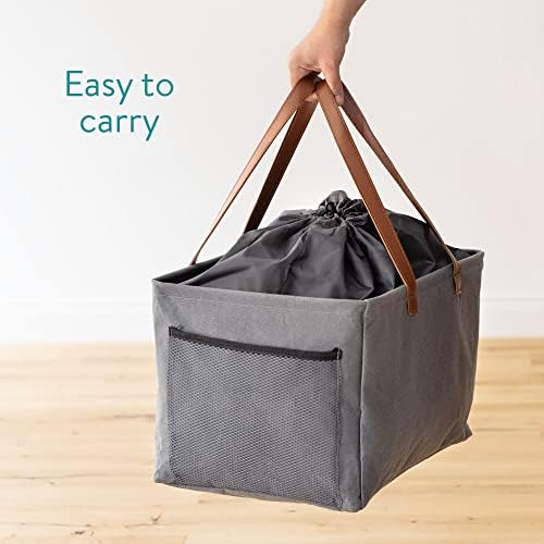 Navaris Collapsible Laundry Baskets Set of 2 Gray