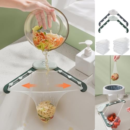 QIMMYGS Corner Sink Strainer with 100 Bags