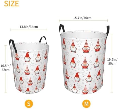 Gnomes Foldable Laundry Hamper with Handles M 1