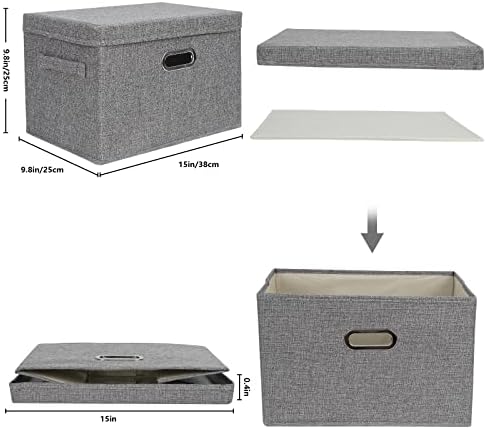 DAYARD Foldable Lidded Storage Bins with Handles