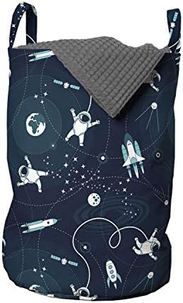 Ambesonne Space Laundry Bag Dark Teal Blue