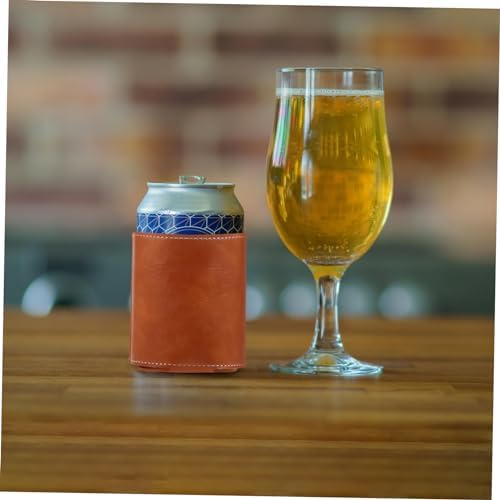 Zerodeko 4pcs PU Leather Beer Can Cooler Set