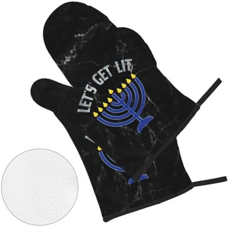 Happy Hanukkah Oven Mitts and Pot Holders Set 4 PCS