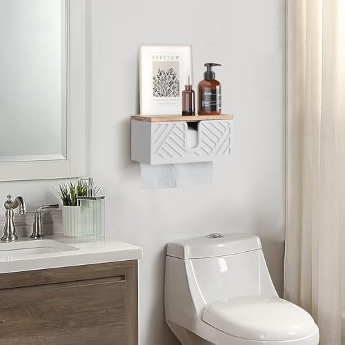 Solid Wood Paper Towel Dispenser Wall Mounted with Lid 1