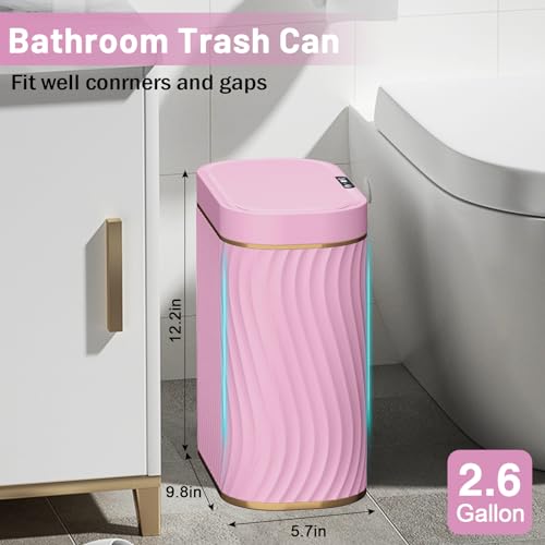 Steo Spce Automatic Touchless Trash Can 26 Gallon Gold Pink
