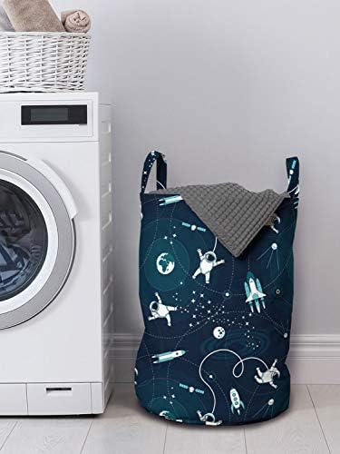 Ambesonne Space Laundry Bag Dark Teal Blue