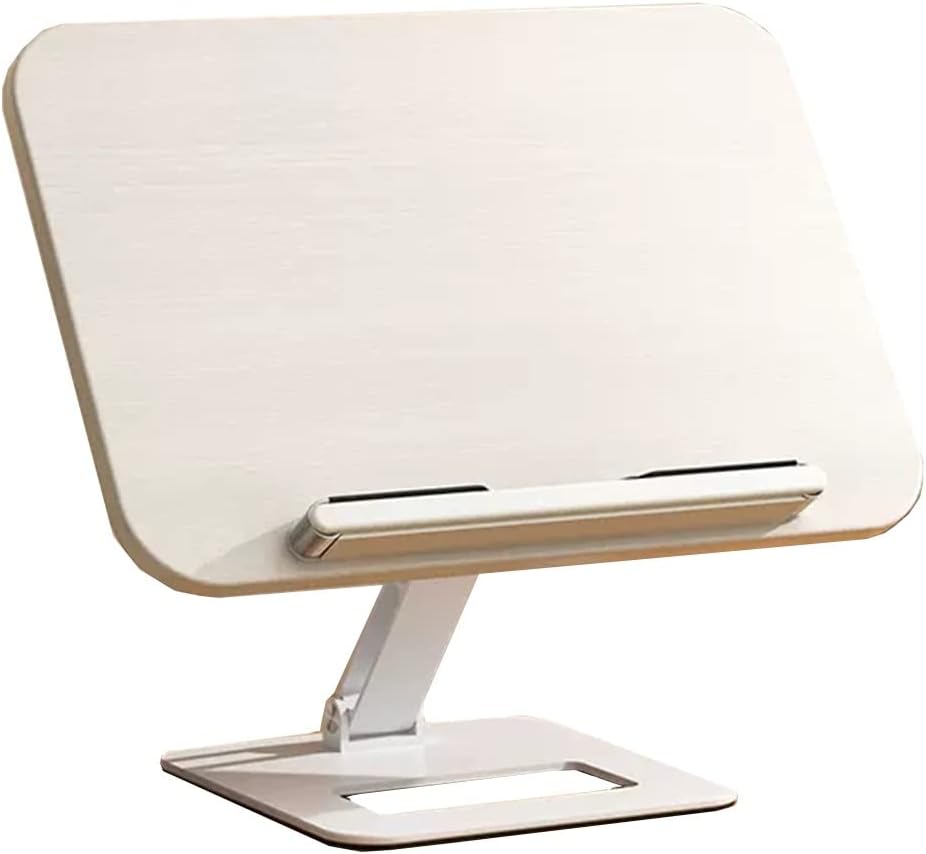 Adjustable Cookbook Stand with Spring Clips and EVA Pad
