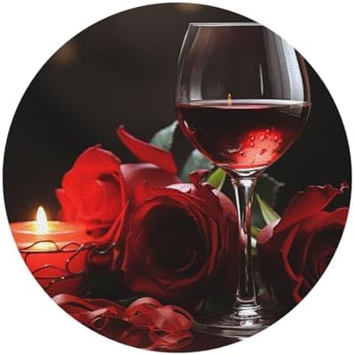 Red Rose Leather Coasters Set of 4 Waterproof Bar Coasters for Drinks