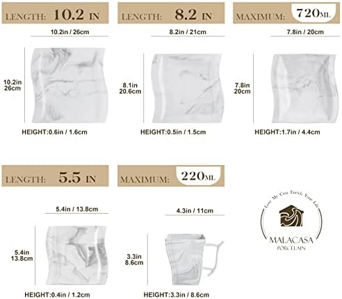 MALACASA 60-Piece Porcelain Dinnerware Set for 12