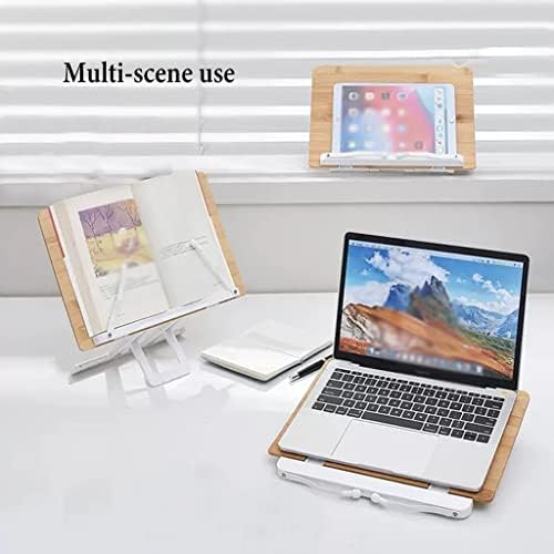Adjustable Height Wooden Floor Stand for Books Laptops