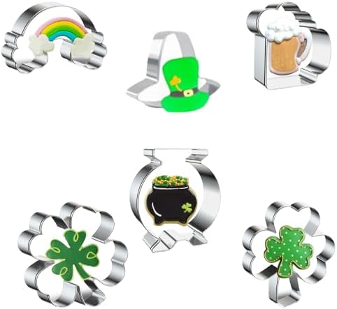 Varodly 6 Pcs St Patricks Day Cookie Cutters Set 1