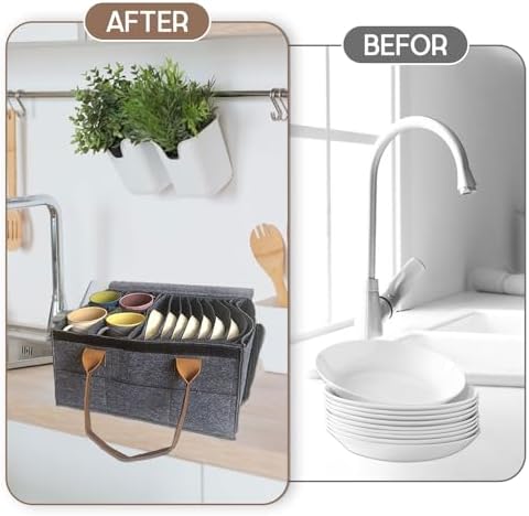 Qivine Foldable Dinner Plate Storage Box with Lids