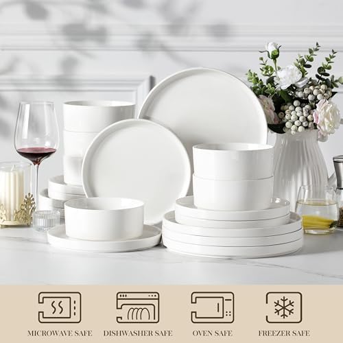 MALACASA 18Pcs LEAD-FREE Dinnerware Set for 6