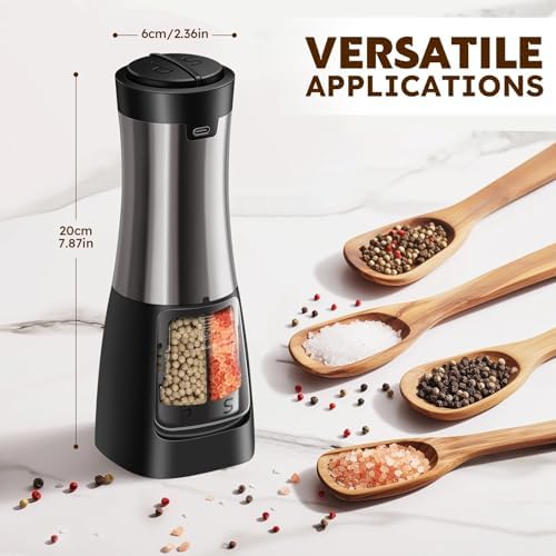 USB Rechargeable 2 in 1 Salt Pepper Grinder Set