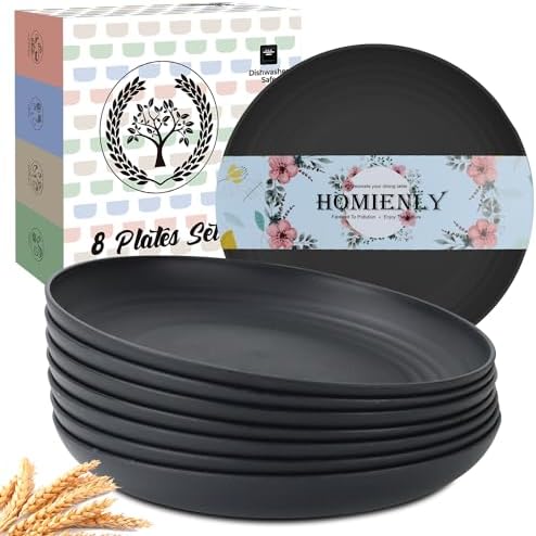 Homienly Wheat Straw Dinner Plates Set of 8