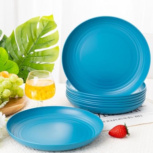 LIYH 20 PCS Wheat Straw Plates - 9 Inch Unbreakable Dinnerware