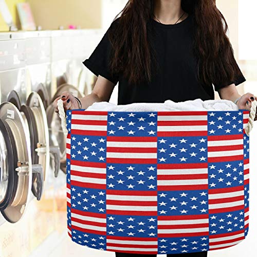 visesunny Collapsible Large Capacity Basket with Cotton Handles