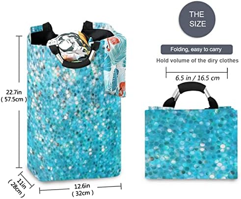 visesunny Large Laundry Hamper with Blue Mosaic Design