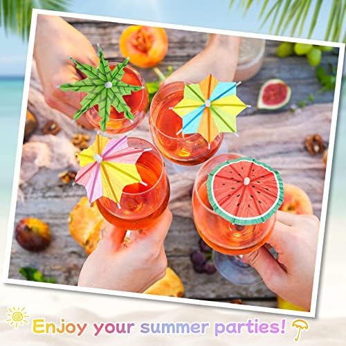 Rtteri 200 Pcs Tropical Drink Umbrella Cocktail Picks