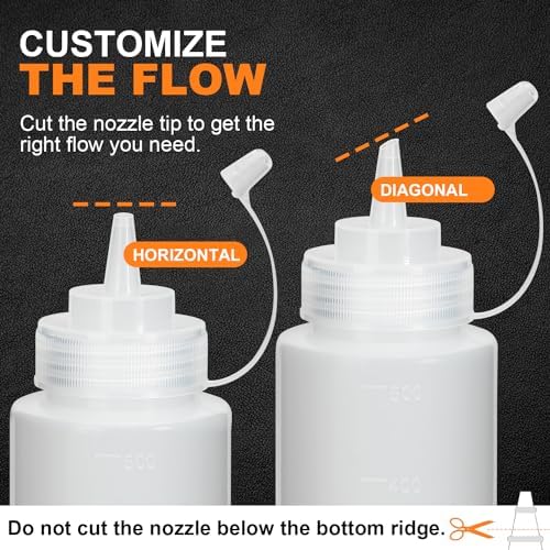 OAMCEG 16OZ Squeeze Bottles 8 Pack BPA Free Durable