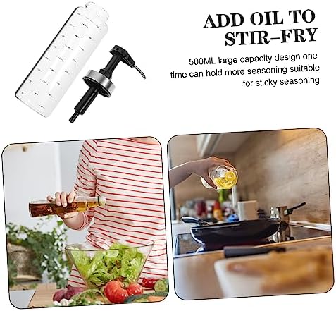 500ml Glass Steel Squeeze Sauce Bottle - Black Condiment Dispenser