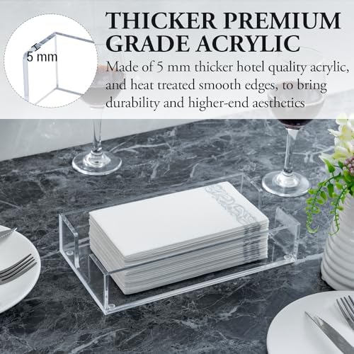 MyGift Premium Clear Acrylic Towel Tray for Vanity Countertop