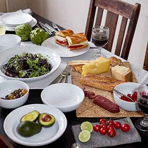 Euro Ceramica Essential Collection Porcelain Serving Bowl Classic White