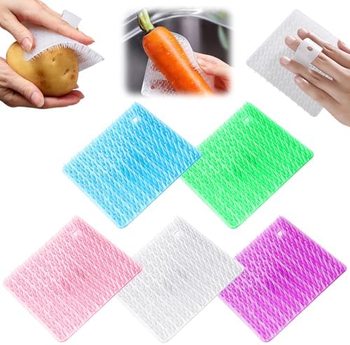 YISENK 5PCS Vegetable Scrubber Brush with Finger Holder