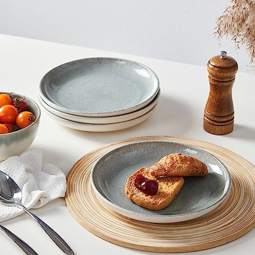 Pokini Gradient Green Stoneware Dinnerware 12 Pcs Set