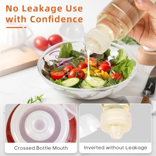 VOOCAT 8 oz Condiment Squeeze Bottles Set of 4