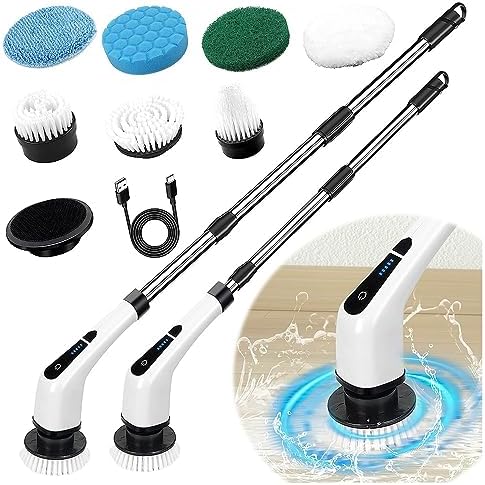 axGear Cordless Electric Spin Scrubber with 7 Brush Heads