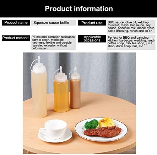 Uxcell 8oz Squeeze Bottle with Cap for Condiments and Kitchen Use