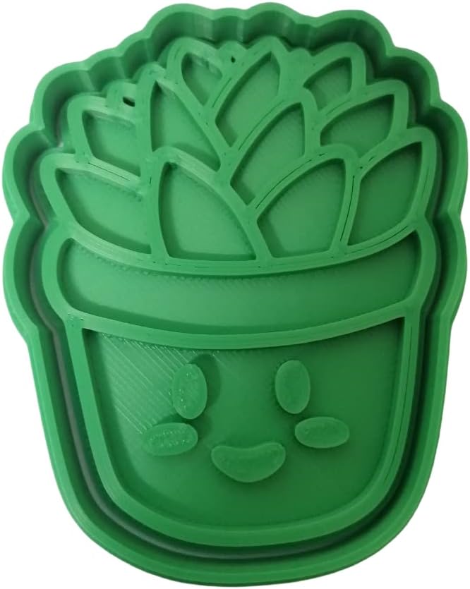 9cm Succulent Pot Cookie Cutter with Embosser
