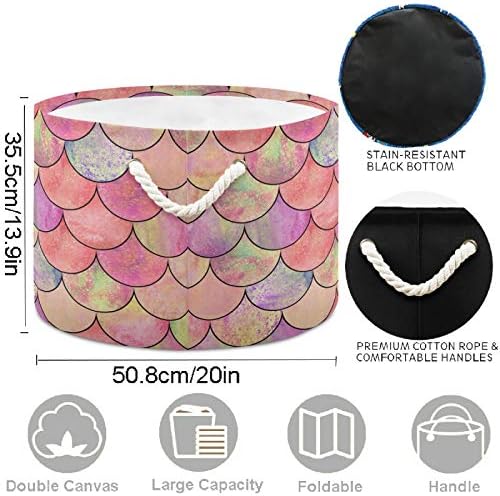 Visesunny Collapsible Basket with Cotton Handles
