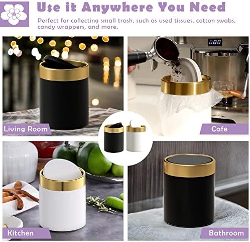 Mini Trash Can with Lid 15L White