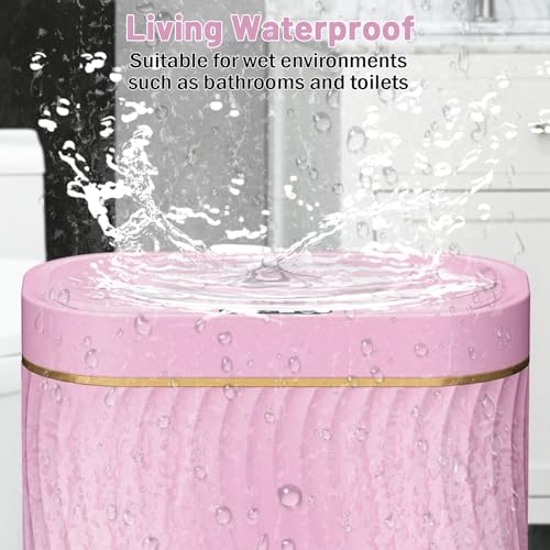 Steo Spce Automatic Touchless Trash Can 26 Gallon Gold Pink