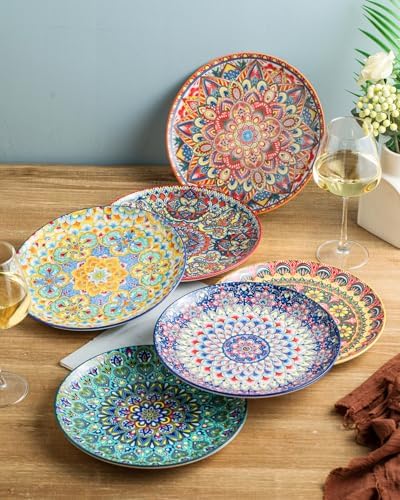 Euisail Dinner Plate Set of 6 1025 Inch Ceramic Plates